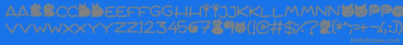 Quiet Meows Font – Gray Fonts on Blue Background
