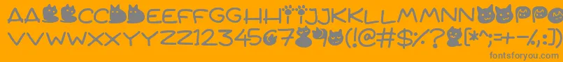 Quiet Meows Font – Gray Fonts on Orange Background