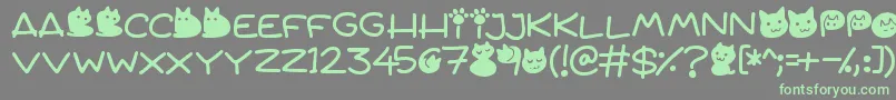Quiet Meows Font – Green Fonts on Gray Background