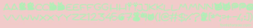 Quiet Meows Font – Green Fonts on Pink Background