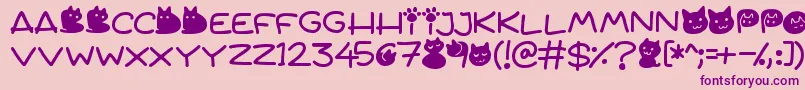 Quiet Meows Font – Purple Fonts on Pink Background