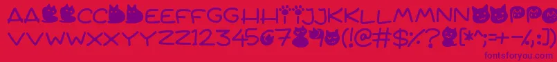 Quiet Meows Font – Purple Fonts on Red Background