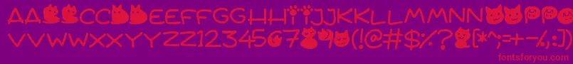 Quiet Meows Font – Red Fonts on Purple Background