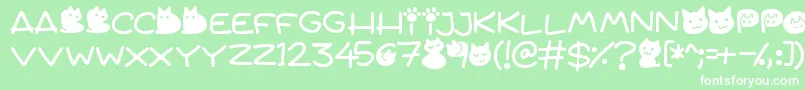 More about Quiet Meows Font Quiet Meows Font – White Fonts on Green Background