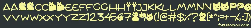 Quiet Meows Font – Yellow Fonts on Black Background
