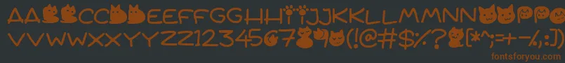 Quiet Meows Font – Brown Fonts on Black Background