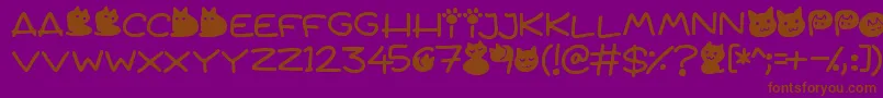 Quiet Meows Font – Brown Fonts on Purple Background