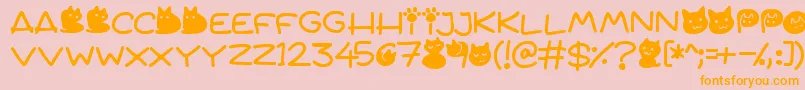 Quiet Meows Font – Orange Fonts on Pink Background