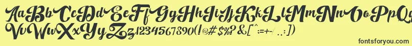 Quillotha Font – Black Fonts on Yellow Background