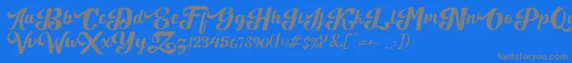 Quillotha Font – Gray Fonts on Blue Background