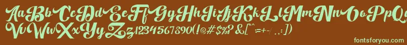 Quillotha Font – Green Fonts on Brown Background