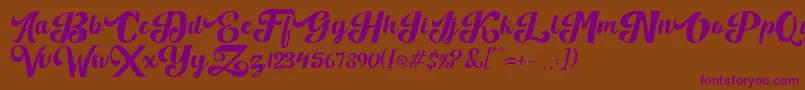 Quillotha Font – Purple Fonts on Brown Background