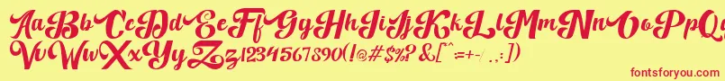 Quillotha Font – Red Fonts on Yellow Background