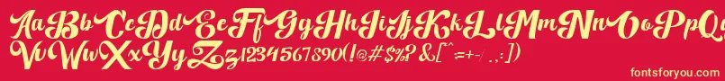 Quillotha Font – Yellow Fonts on Red Background