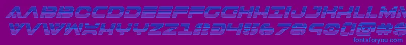 7thservicechromeital-Schriftart – Blaue Schriften auf violettem Hintergrund