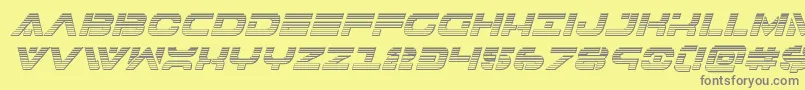 7thservicechromeital-fontti – harmaat kirjasimet keltaisella taustalla