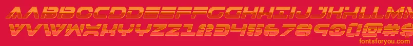7thservicechromeital Font – Orange Fonts on Red Background