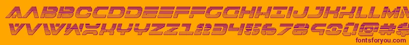 7thservicechromeital Font – Purple Fonts on Orange Background