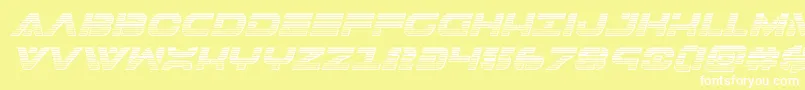 Шрифт 7thservicechromeital – белые шрифты на жёлтом фоне