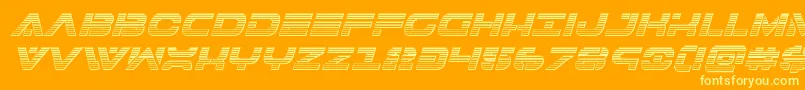 Шрифт 7thservicechromeital – жёлтые шрифты на оранжевом фоне