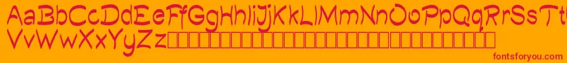 Quilty Demo Font – Red Fonts on Orange Background