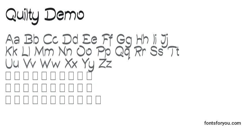 Quilty Demo (137981)フォント–アルファベット、数字、特殊文字