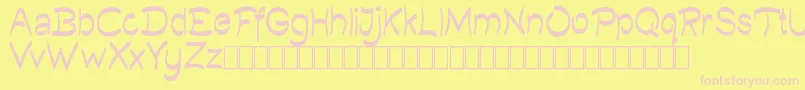 Quilty Demo Font – Pink Fonts on Yellow Background