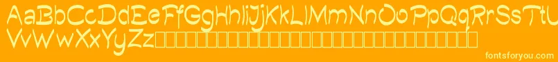 Quilty Demo Font – Yellow Fonts on Orange Background