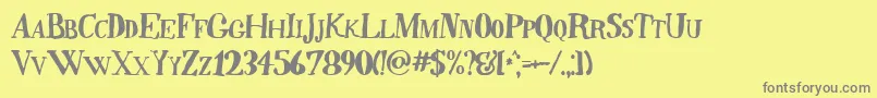 QUINB   -Schriftart – Graue Schriften auf gelbem Hintergrund