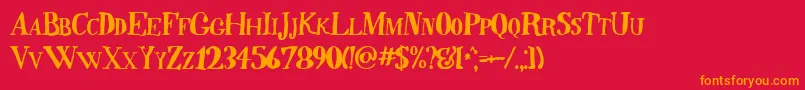 QUINB    Font – Orange Fonts on Red Background