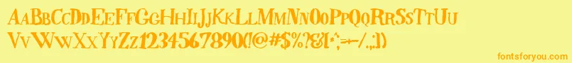 QUINB    Font – Orange Fonts on Yellow Background