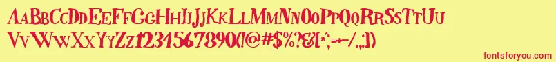 QUINB    Font – Red Fonts on Yellow Background