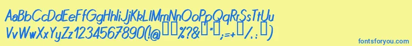 QUINI    Font – Blue Fonts on Yellow Background