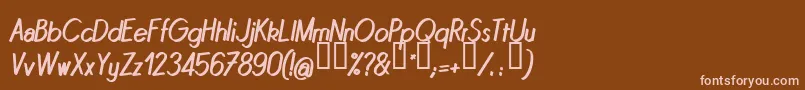 フォントQUINI    – 茶色の背景にピンクのフォント