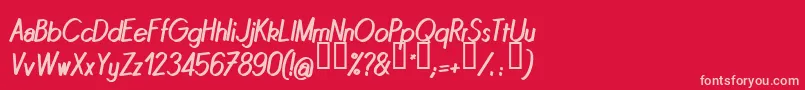 フォントQUINI    – 赤い背景にピンクのフォント