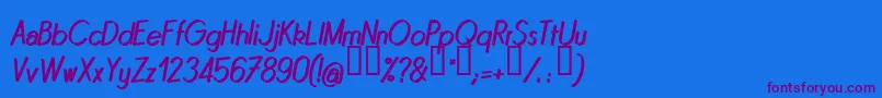 QUINI    Font – Purple Fonts on Blue Background