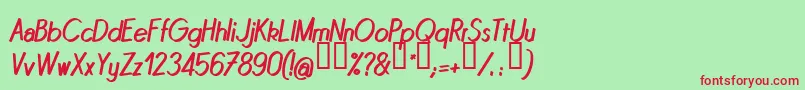 QUINI    Font – Red Fonts on Green Background