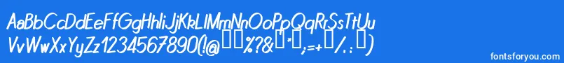 QUINI    Font – White Fonts on Blue Background