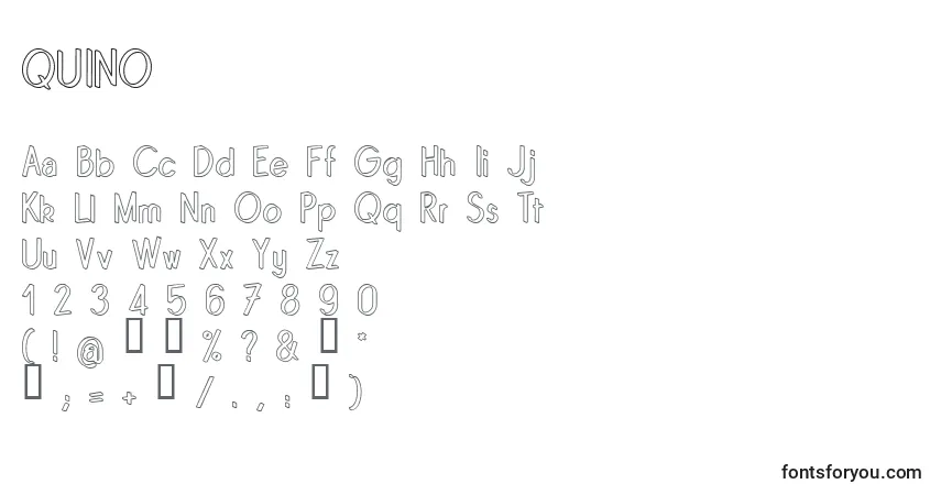 A fonte QUINO    (137985) – alfabeto, números, caracteres especiais