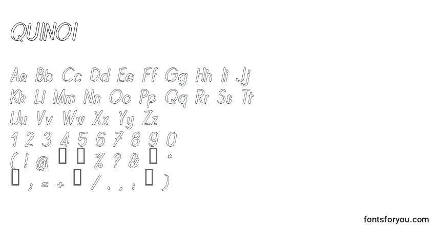 A fonte QUINOI   (137986) – alfabeto, números, caracteres especiais