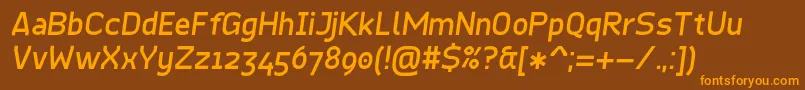 QuinoneOblique Font – Orange Fonts on Brown Background