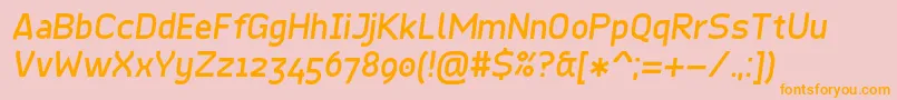 QuinoneOblique Font – Orange Fonts on Pink Background