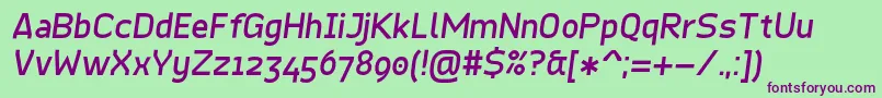QuinoneOblique Font – Purple Fonts on Green Background