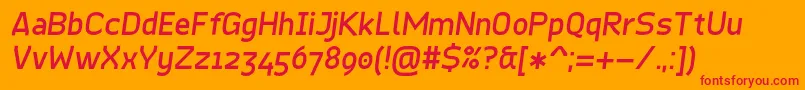 QuinoneOblique Font – Red Fonts on Orange Background