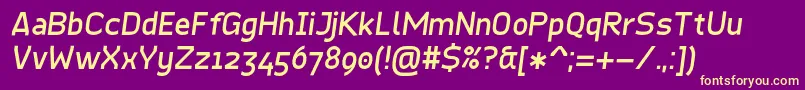 QuinoneOblique Font – Yellow Fonts on Purple Background