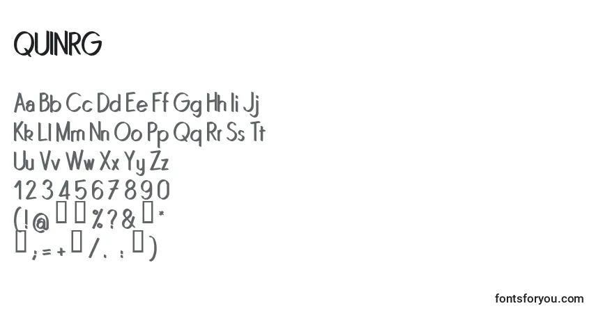 A fonte QUINRG   (137989) – alfabeto, números, caracteres especiais