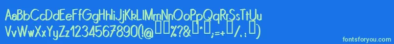 QUINRG   Font – Green Fonts on Blue Background