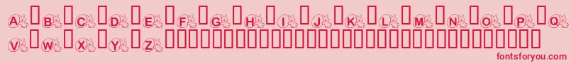 KrMr.Bunny-Schriftart – Rote Schriften auf rosa Hintergrund