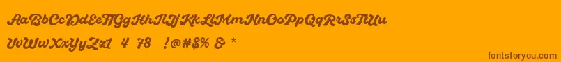 Quintal Script Bold Personal Use-Schriftart – Braune Schriften auf orangefarbenem Hintergrund