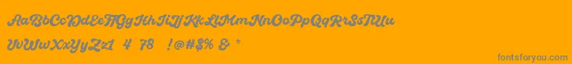 Więcej informacji o czcionce Quintal Script Bold Personal Use Czcionka Quintal Script Bold Personal Use – szare czcionki na pomarańczowym tle